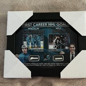 Sharks First Career NHL Goals Macklin Celebrini and Will Smith Memorabilia
